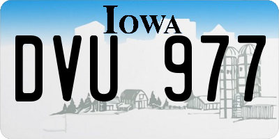 IA license plate DVU977