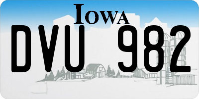 IA license plate DVU982
