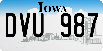 IA license plate DVU987