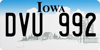 IA license plate DVU992