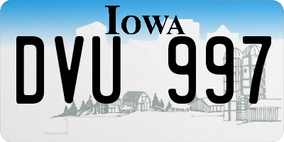 IA license plate DVU997
