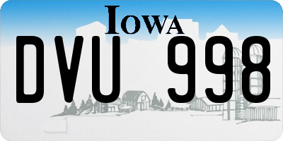 IA license plate DVU998