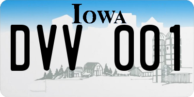IA license plate DVV001