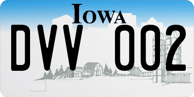IA license plate DVV002
