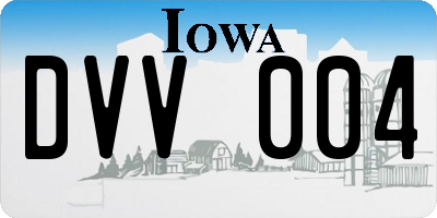 IA license plate DVV004