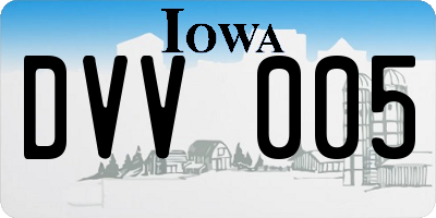 IA license plate DVV005