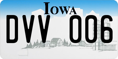 IA license plate DVV006
