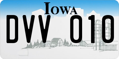 IA license plate DVV010