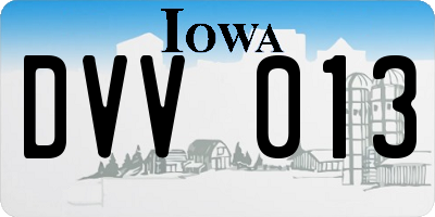 IA license plate DVV013