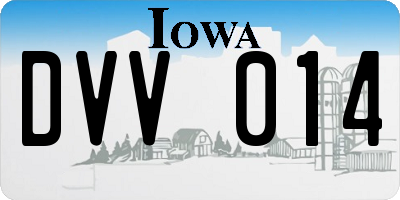 IA license plate DVV014