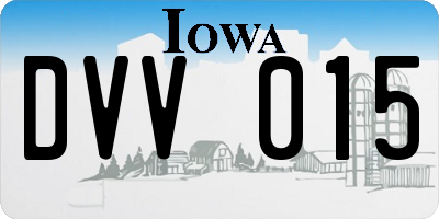 IA license plate DVV015
