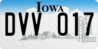 IA license plate DVV017