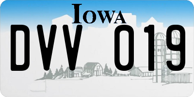 IA license plate DVV019