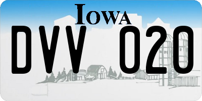 IA license plate DVV020