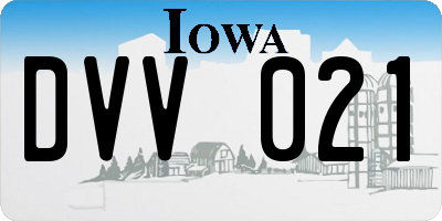 IA license plate DVV021