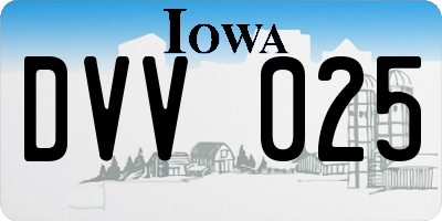 IA license plate DVV025
