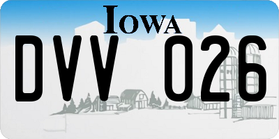 IA license plate DVV026