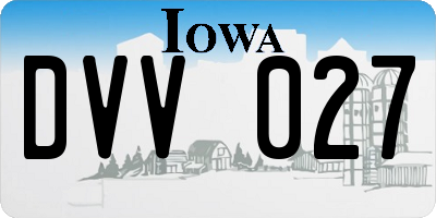 IA license plate DVV027