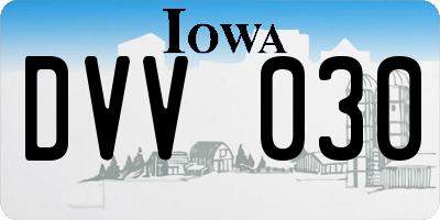 IA license plate DVV030