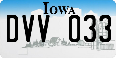 IA license plate DVV033