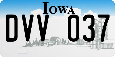 IA license plate DVV037