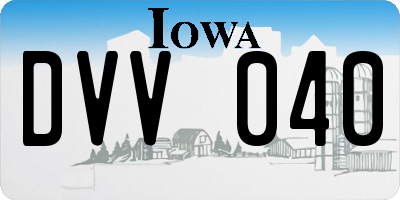 IA license plate DVV040