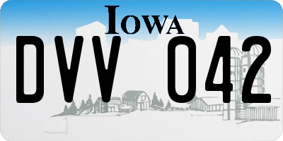 IA license plate DVV042