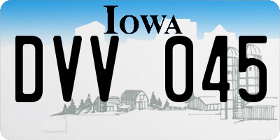 IA license plate DVV045