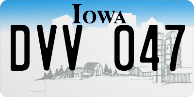 IA license plate DVV047