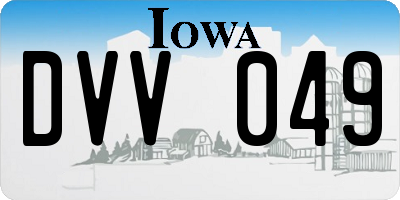 IA license plate DVV049