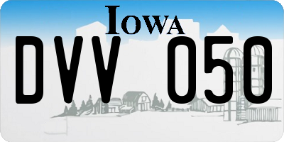 IA license plate DVV050