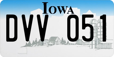 IA license plate DVV051