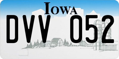 IA license plate DVV052