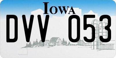 IA license plate DVV053