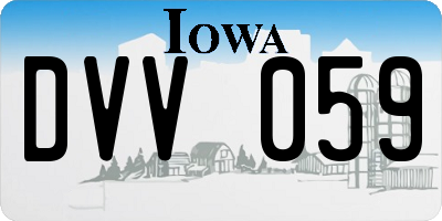 IA license plate DVV059