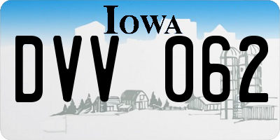 IA license plate DVV062