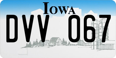 IA license plate DVV067