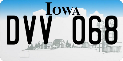IA license plate DVV068