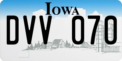 IA license plate DVV070