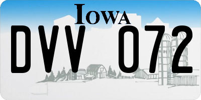 IA license plate DVV072