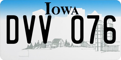 IA license plate DVV076