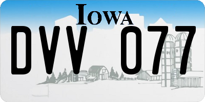 IA license plate DVV077