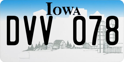 IA license plate DVV078