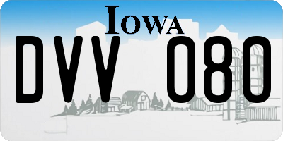 IA license plate DVV080