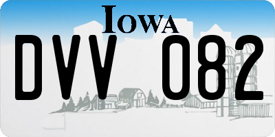 IA license plate DVV082