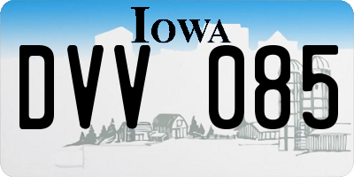 IA license plate DVV085