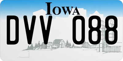 IA license plate DVV088