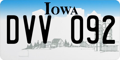 IA license plate DVV092