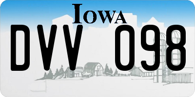 IA license plate DVV098