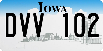 IA license plate DVV102